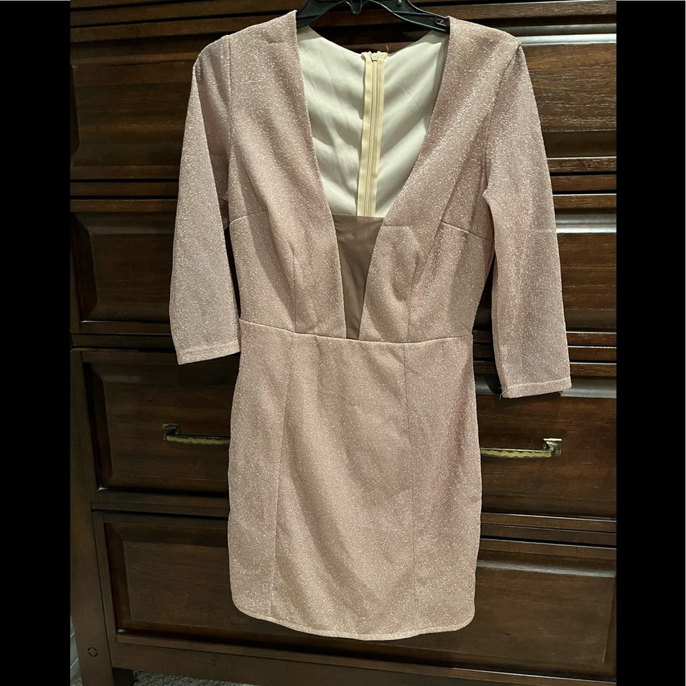 Champagne colored sparkly dress size small